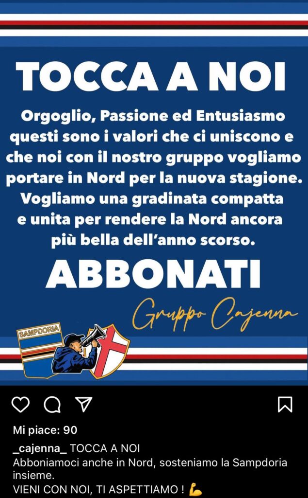 Sampdoria Gruppo Cajenna Rendiamo La Nord Ancora Pi Bella