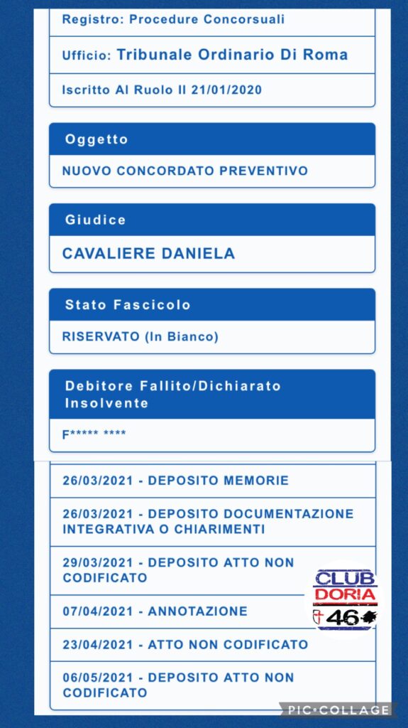 sampdoria concordati ferrero farvem documento