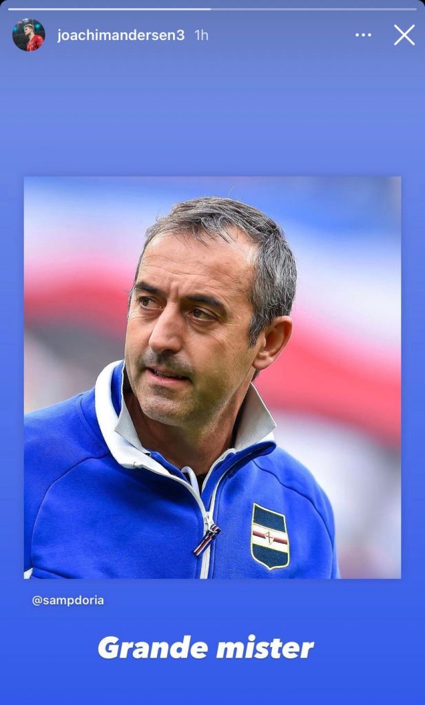 Andersen bentornato Giampaolo Sampdoria social