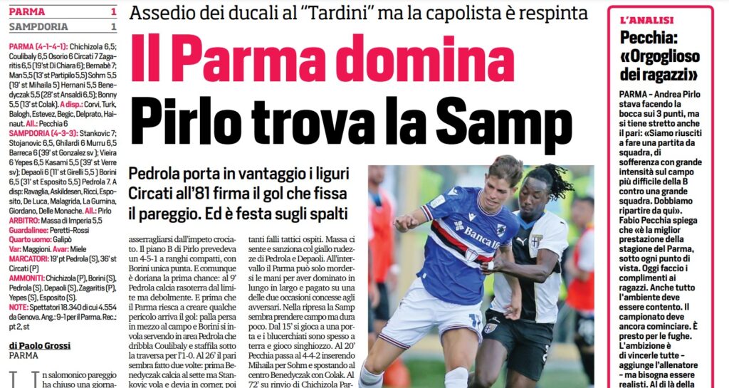 parma sampdoria corriere dello sport