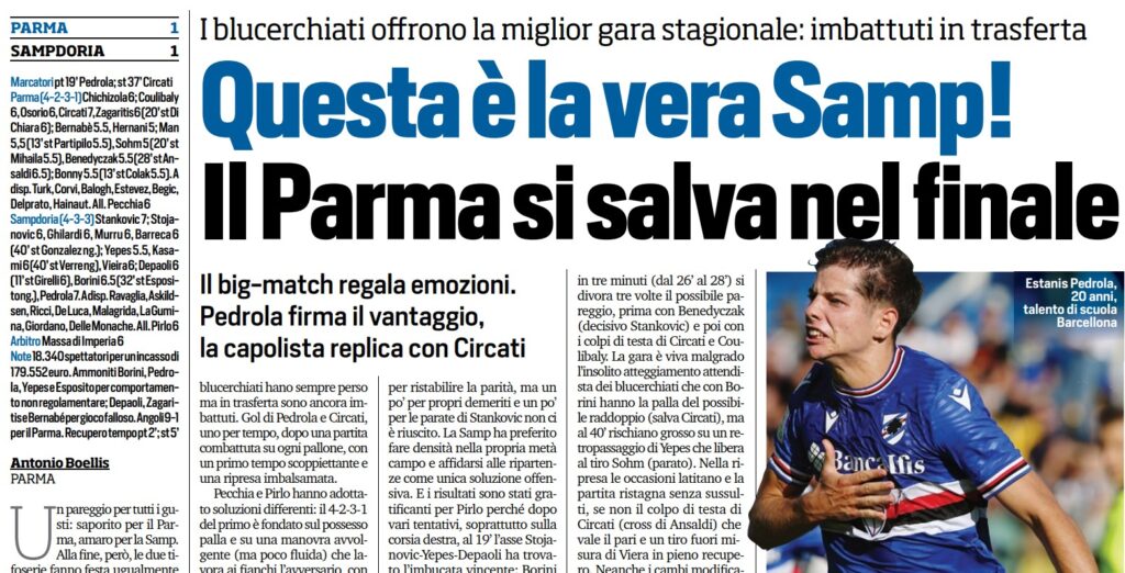 parma sampdoria tuttosport