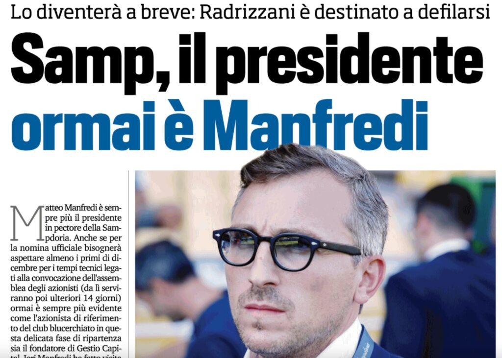 sampdoria manfredi presidente