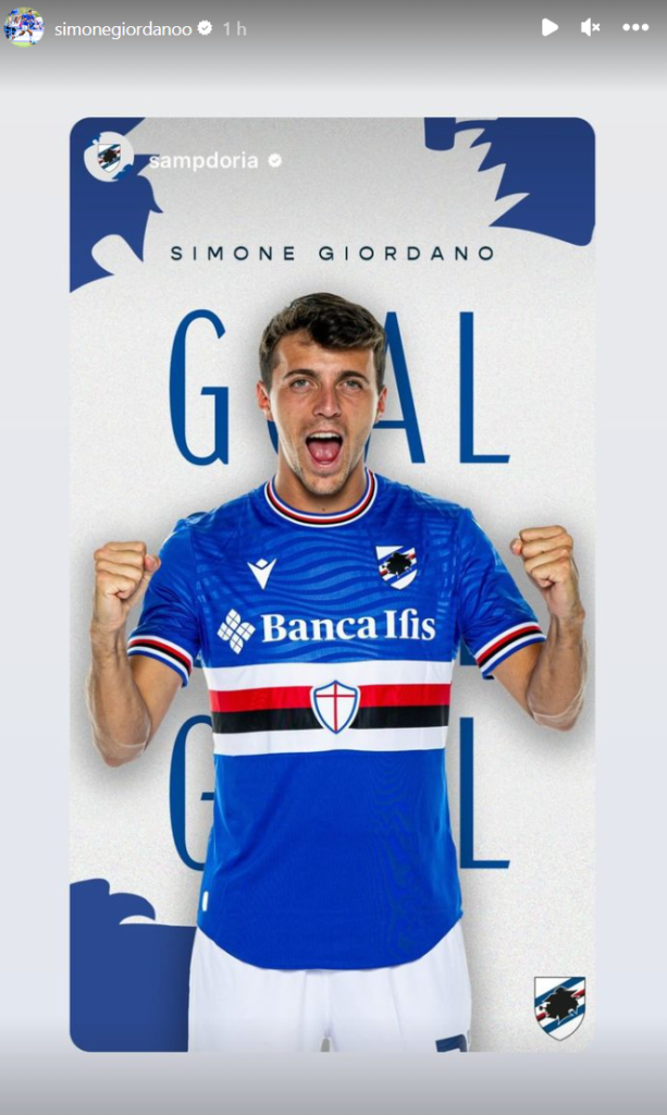 Social Sampdoria Simone Giordano goal