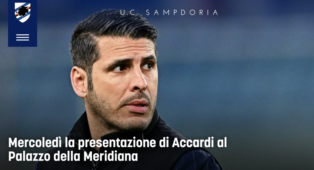 presentazione accardi sampdoria