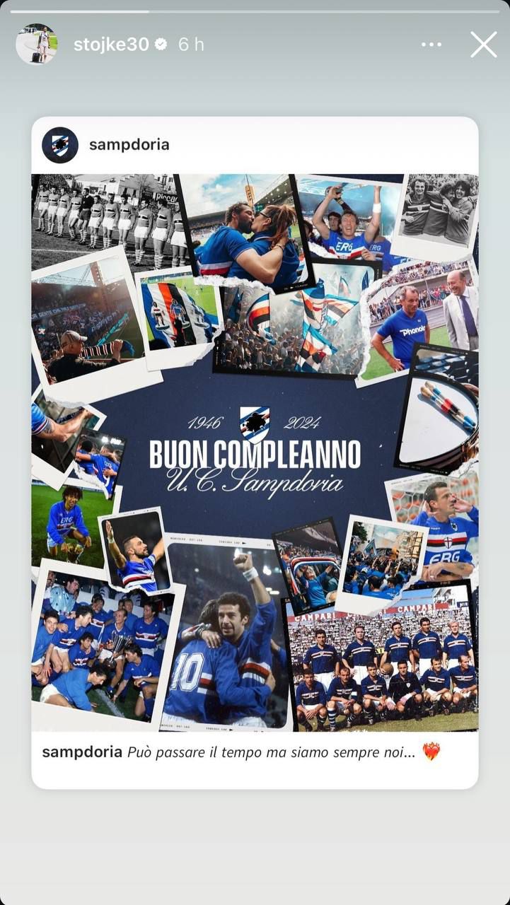 Social Compleanno Sampdoria Petar Stojanovic