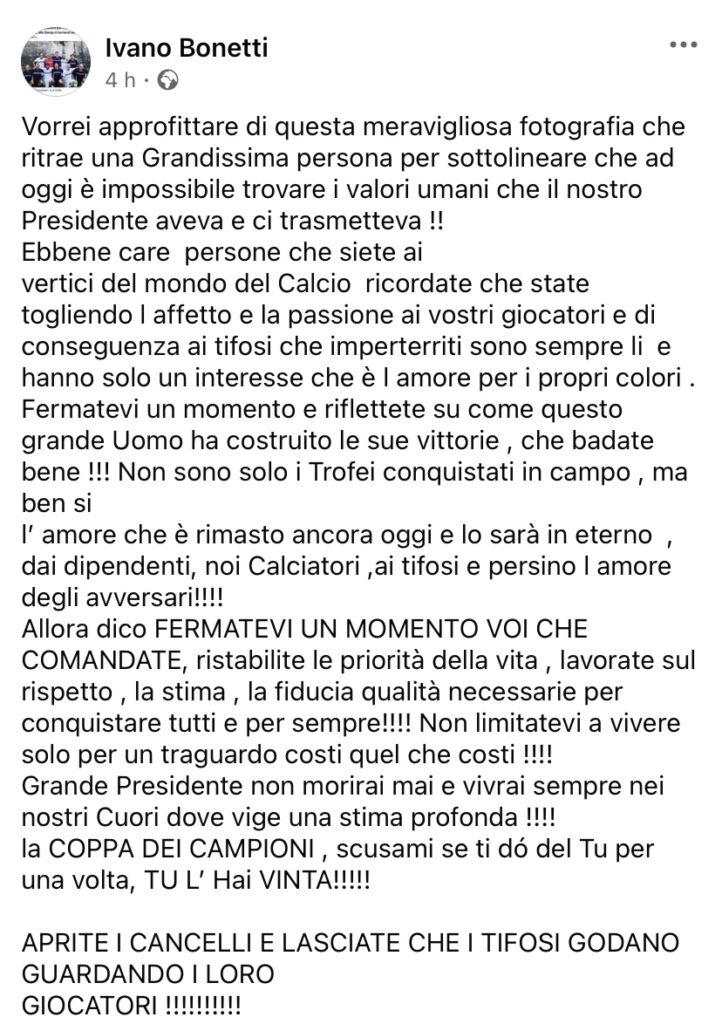 Ivano Bonetti Mantovani post