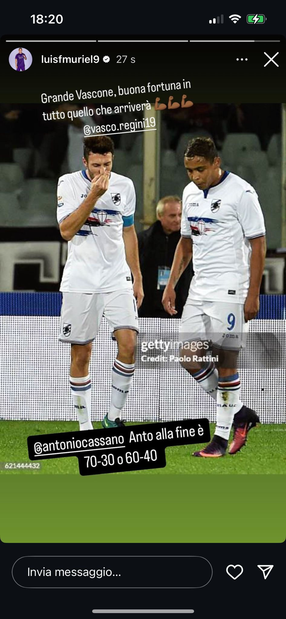 Social Sampdoria Luis Muriel Vasco Regini