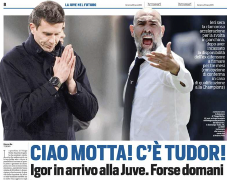 Juventus Giuntoli Thiago Motta Tudor Mancini